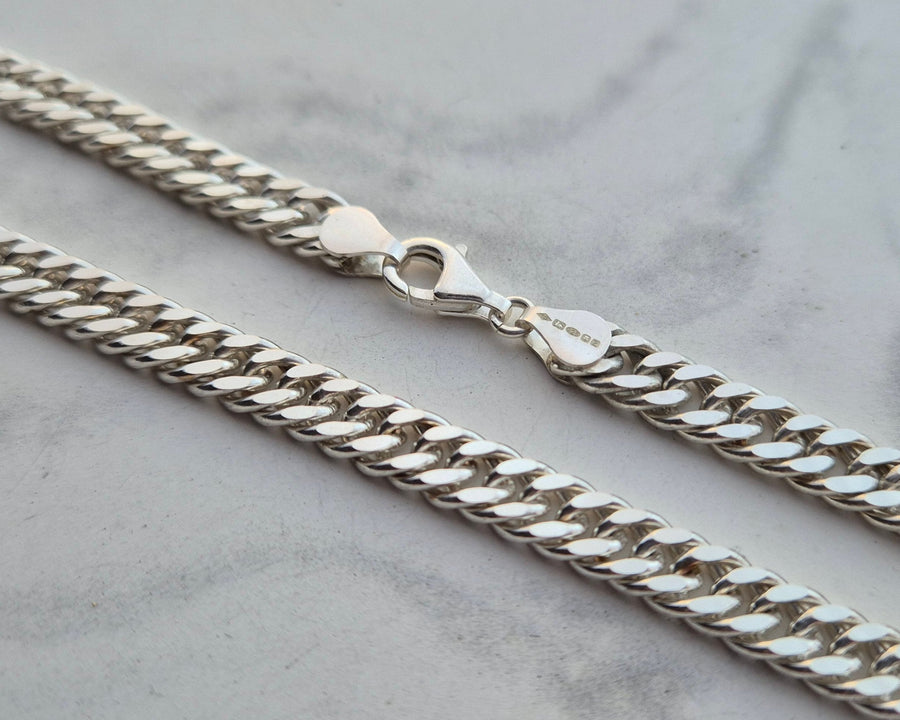 925 Sterling Silver 6.2mm Diamond Cut Cuban Link Chain