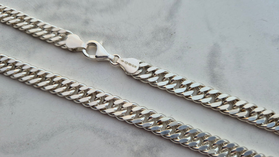 925 Sterling Silver 6.2mm Diamond Cut Cuban Link Chain