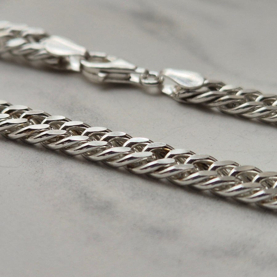 925 Sterling Silver 6.2mm Diamond Cut Cuban Link Chain