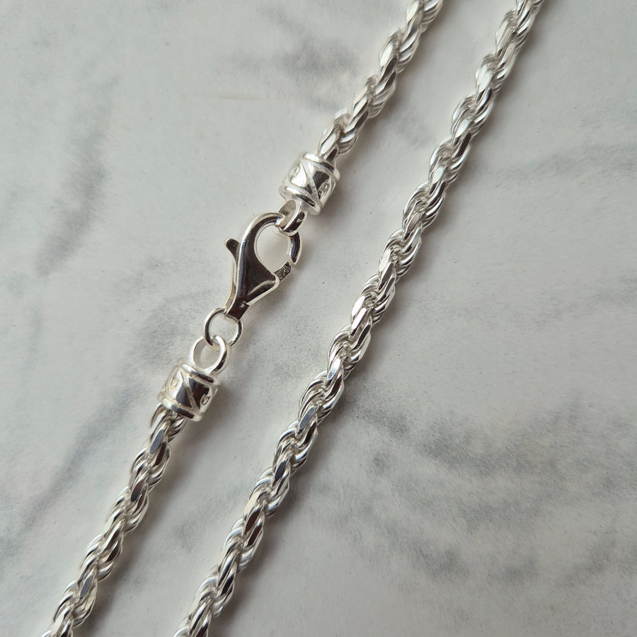 925 Sterling Silver 3.8mm Rope Chain