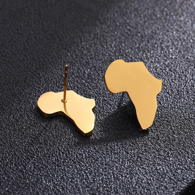 Africa Plain Stud Earrings - Iṣura